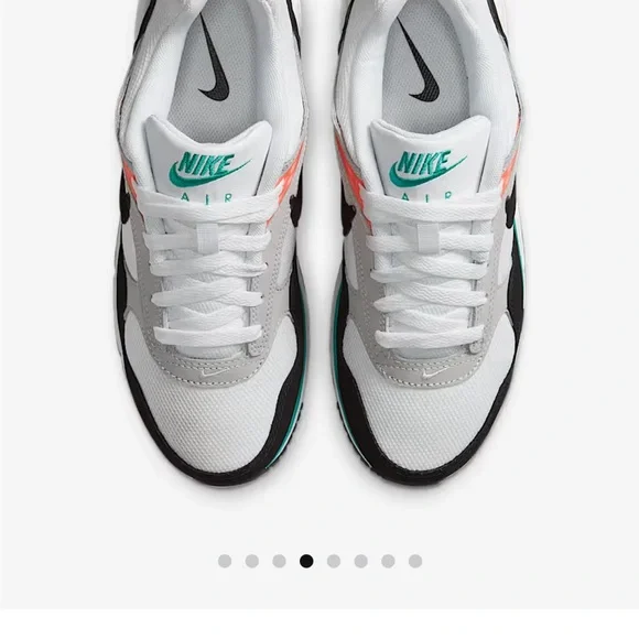 Nike Air Max with Black, White, Teal, and Coral Accents - Picture 2 of 9